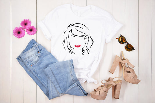 Red Lip White T-shirt